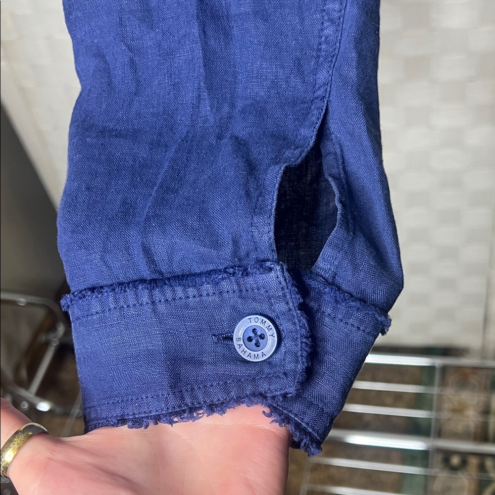 Tommy Bahama Navy Blue Button-Front Jean Jacket XL - Picture 12 of 14